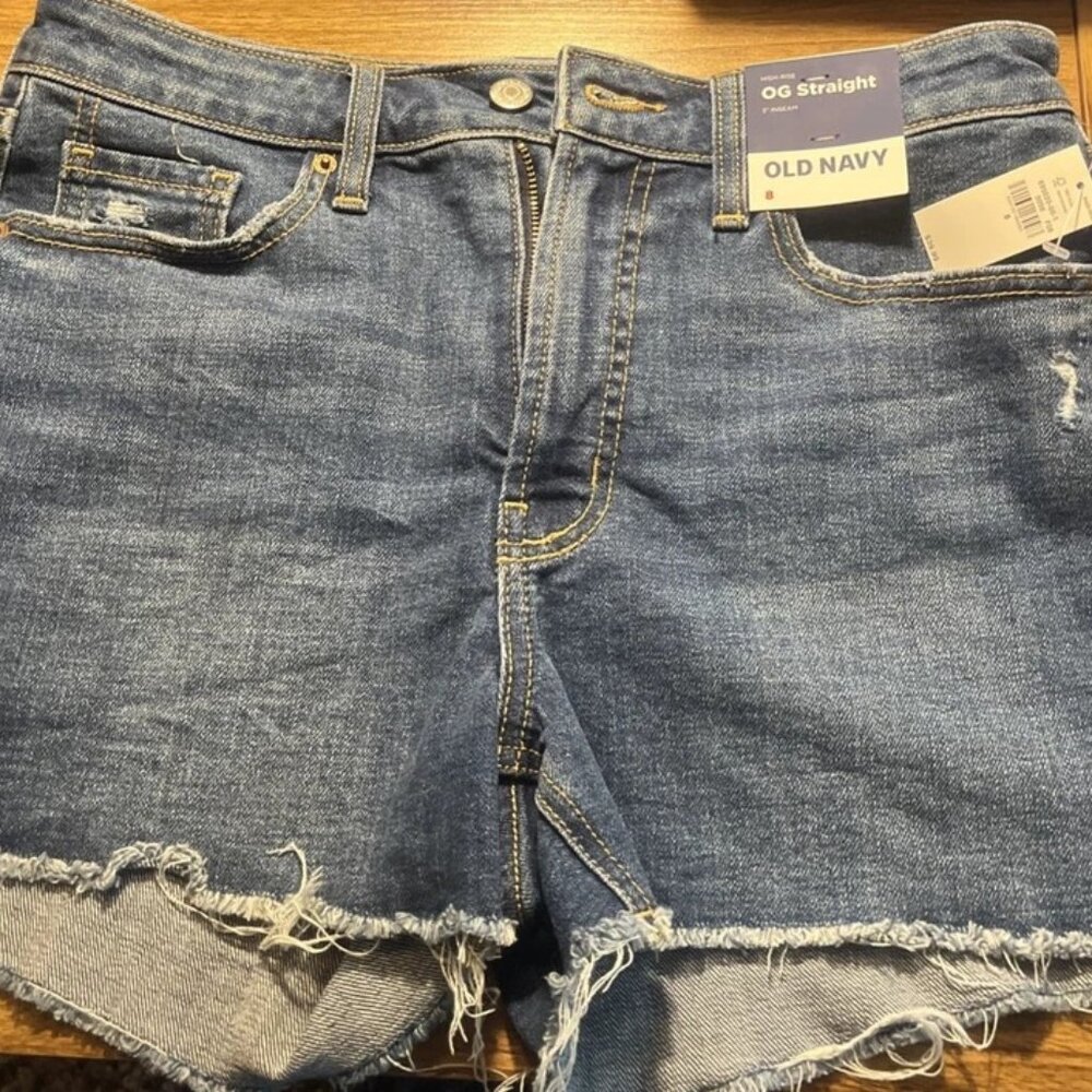 Old Navy OG Straight High Rise 3" Inseam Size 8 Jean Shorts